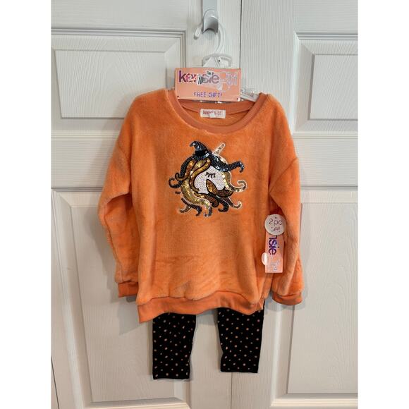 NEW Kensie Girl 3-Piece Halloween Glitter Unicorn Sparkly Outfit  6 - Picture 2 of 8